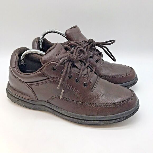 Rockport Eureka Walking Shoe K71201 Men's 11 Brown Leather Lace Up Low Top Derby - Picture 1 of 10